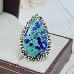 Chrysocolla Size US 9 925 Sterling Silver Ring (RS19-60)