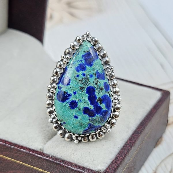Chrysocolla Size US 9 925 Sterling Silver Ring (RS19-60)