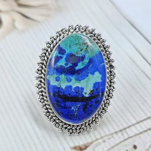 Chrysocolla Size US 9 925 Sterling Silver Ring (RS19-58)