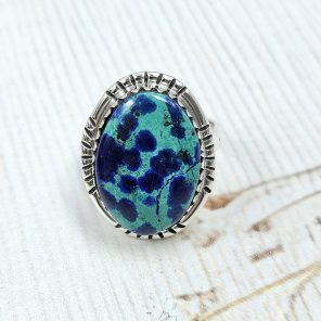 Chrysocolla Size US 7 925 Sterling Silver Ring (RS19-69)