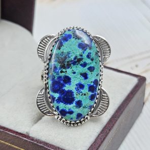 Chrysocolla Size US 9 925 Sterling Silver Ring (RS19-56)