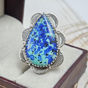 Chrysocolla Size US 7 925 Sterling Silver Ring (RS19-68)