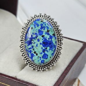 Chrysocolla Size US 9 925 Sterling Silver Ring (RS19-55)