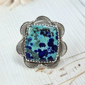Chrysocolla Size US 9 925 Sterling Silver Ring (RS19-54)