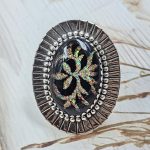 Aurora Opal Inlay Size US 6 925 Sterling Silver Ring (RS35-13)
