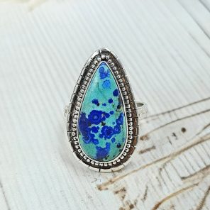 Chrysocolla Size US 9 925 Sterling Silver Ring (RS19-62)