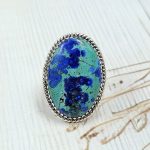 Chrysocolla Size US 10 925 Sterling Silver Ring (RS19-65)