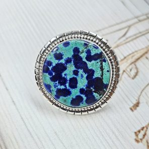 Chrysocolla Size US 10 925 Sterling Silver Ring (RS19-63)