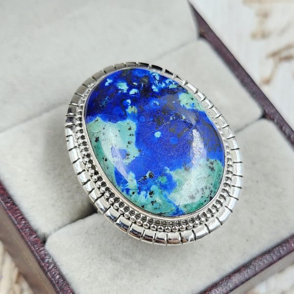 Chrysocolla Size US 10 925 Sterling Silver Ring (RS19-64) - Image 2