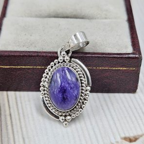 Charoite 1" 925 Sterling Silver Pendant (REXT60-105)