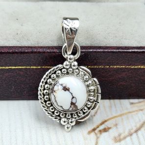 Wild Horse Jasper 1" 925 Sterling Silver Pendant (REXT60-109)