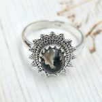 Moss Agate 925 Sterling Silver Ring (REXT60-112)