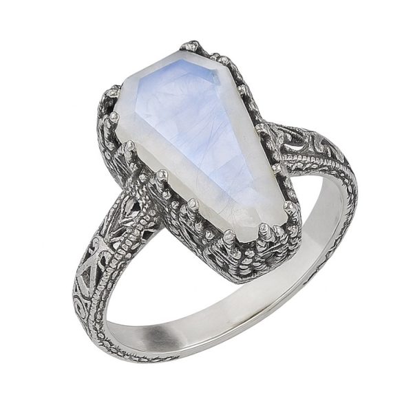 Coffin Moonstone Ring