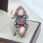 Red Rose Dahlia & Garnet 925 Sterling Silver Ring (REXT27-309)