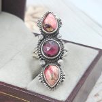 Red Rose Dahlia & Garnet 925 Sterling Silver Ring (REXT27-313)