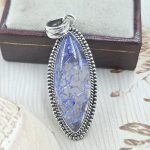 Cracked Crystal Quartz 2" 925 Sterling Silver Pendant (REXT55-162)