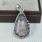 Cracked Crystal Quartz 1.5" 925 Sterling Silver Pendant (REXT55-165)