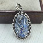 Cracked Crystal Quartz 1.5" 925 Sterling Silver Pendant (REXT55-169)