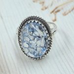Cracked Crystal Quartz Size US 8 925 Sterling Silver Ring (REXT55-143)