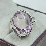 Cracked Crystal Quartz Size US 9 925 Sterling Silver Ring (REXT55-153)