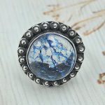 Cracked Crystal Quartz Size US 8 925 Sterling Silver Ring (REXT55-147)
