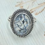 Cracked Crystal Quartz Size US 9 925 Sterling Silver Ring (REXT55-155)