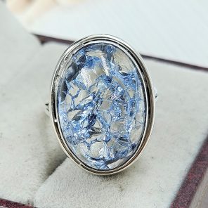 Cracked Crystal Quartz Size US 7 925 Sterling Silver Ring (REXT55-137)