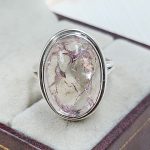 Cracked Crystal Quartz Size US 8 925 Sterling Silver Ring (REXT55-151)