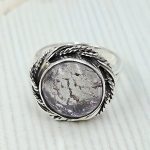 Cracked Crystal Quartz Size US 8 925 Sterling Silver Ring (REXT55-152)