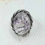 Cracked Crystal Quartz Size US 7 925 Sterling Silver Ring (REXT55-139)