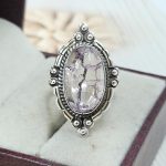 Cracked Crystal Quartz Size US 7 925 Sterling Silver Ring (REXT55-140)