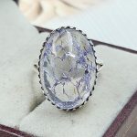 Cracked Crystal Quartz Size US 7 925 Sterling Silver Ring (REXT55-141)