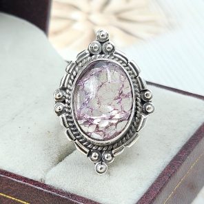 Cracked Crystal Quartz Size US 7 925 Sterling Silver Ring (REXT55-142)