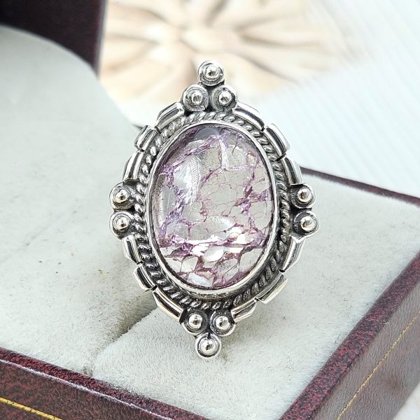 Cracked Crystal Quartz Size US 7 925 Sterling Silver Ring (REXT55-142)
