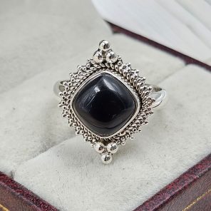 Black Onyx 925 Sterling Silver Ring (RS18-198)