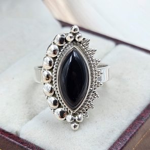 Black Onyx 925 Sterling Silver Ring (RS18-195)