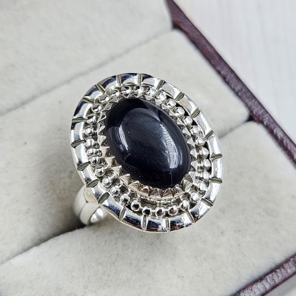 Black Onyx 925 Sterling Silver Ring (RS18-194)