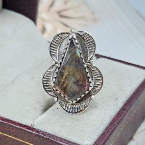 Purple Labradorite Size US 7 925 Sterling Silver Ring (RS108-351)