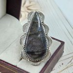 Purple Labradorite Size US 10 925 Sterling Silver Ring (RS108-362)