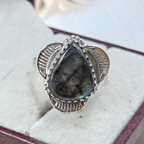 Purple Labradorite Size US 9 925 Sterling Silver Ring (RS108-356)