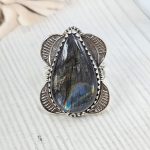 Purple Labradorite Size US 6 925 Sterling Silver Ring (RS108-348)