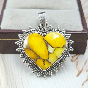 Honey Dahlia 1.25" 925 Sterling Silver Pendant (RS113-278)