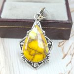 Honey Dahlia 1.5" 925 Sterling Silver Pendant (RS113-281)