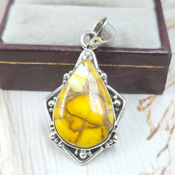 Honey Dahlia 1.5" 925 Sterling Silver Pendant (RS113-281)