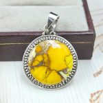 Honey Dahlia 1.25" 925 Sterling Silver Pendant (RS113-287)