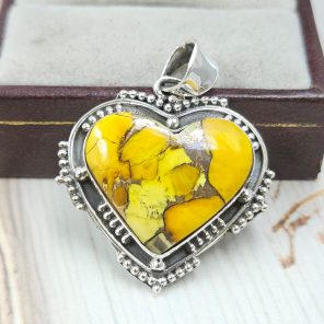 Honey Dahlia 1.25" 925 Sterling Silver Pendant (RS113-294)