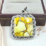 Honey Dahlia 1.5" 925 Sterling Silver Pendant (RS113-299)