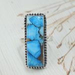 Ice Blue Dahlia Turquoise Size US 10 925 Sterling Silver Ring (RS107-79)