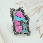 Cotton Candy Turquoise Size US 9 925 Sterling Silver Ring (REXT69-64)