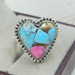 Cotton Candy Turquoise Size US 8 925 Sterling Silver Ring (REXT69-63)